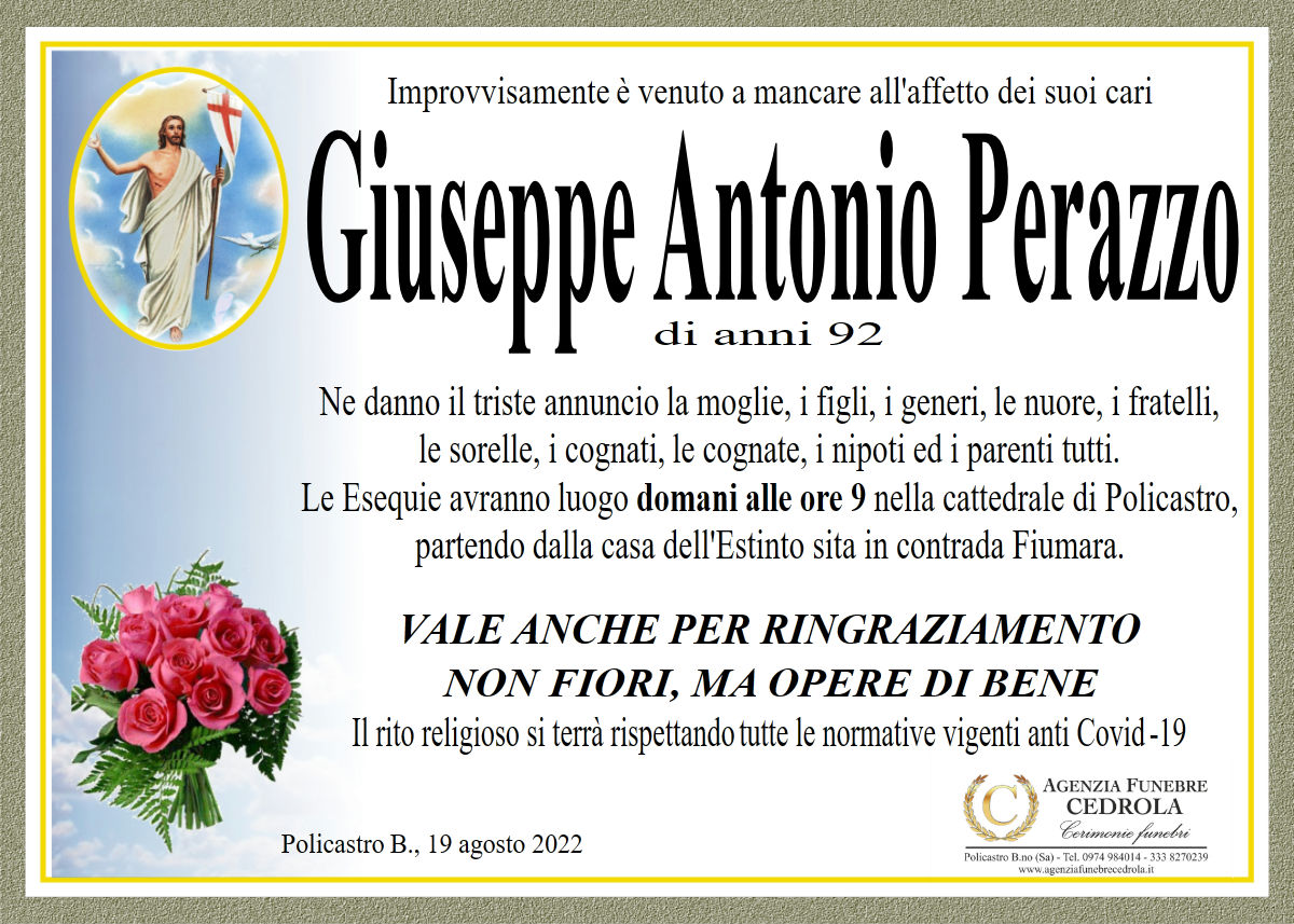 MANIFESTO Giuseppe Antonio Perazzo