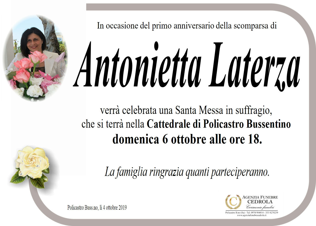 MANIFESTO Anniversario Antonietta Laterza